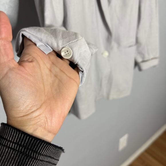 Joie Linen LIght Gray Blazer Size 2 - Picture 5 of 9